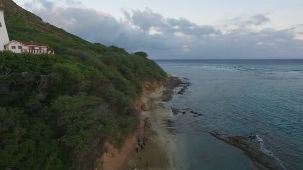 ダイヤモンド ヘッド灯台南オアフ島ハワイ太平洋 — ストック動画