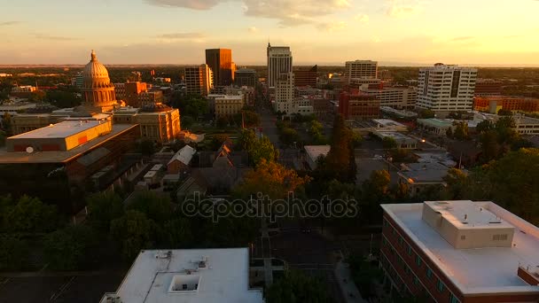 Downtown Boise Idaho State Capital Building Centrum — Stockvideo