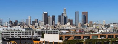 Endüstriyel görünümü Los Angeles şehir merkezinde Kentsel şehir manzarası