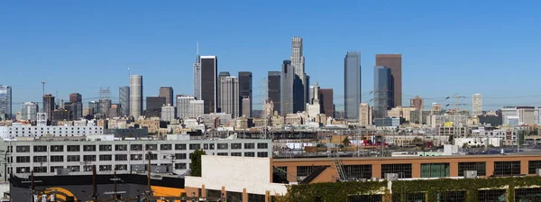 Przemysłowe Zobacz Los Angeles Downtown miejskich panoramę — Zdjęcie stockowe