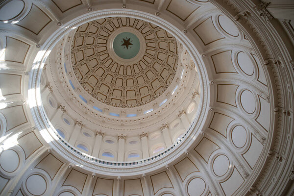 Ornate Rotunda Dome Ceiling Texas State Capital Austin