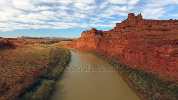 San Juan River Halchita Utah Monument Valley América Norte — Vídeo de Stock