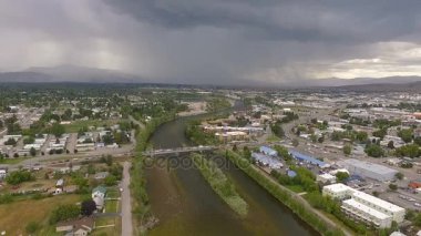 Öğleden sonra fırtına Missoula Montana Clark çatal nehir yıldırım