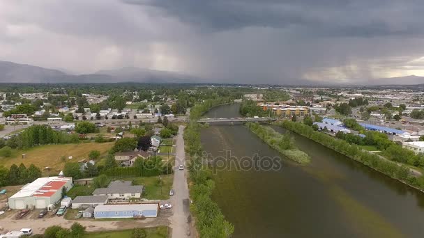 Tarde Thunderstorm Missoula Montana Clark Fork River — Vídeos de Stock