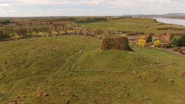 Hoed Rock Geologische Butte Rivier Columbia Oregon Usa — Stockvideo