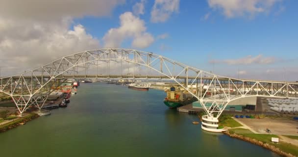 Corpus Christi Texas Gulf México Turning Basin Bridge — Vídeos de Stock