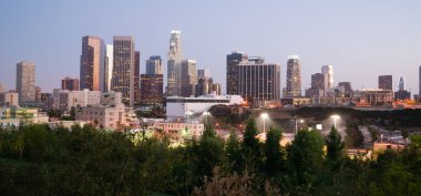 Panoramik şehir merkezinde kentsel peyzaj Los Angeles California