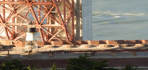 Golden Gate Bridge Fort Point San Francisco Harbor Lighthouse — Stock Photo, Image