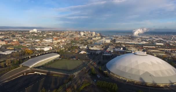 Kuşlar Göz Görünümü Tacoma Washington Puget Sound — Stok video