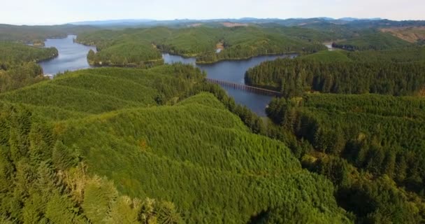 Ten Mile Lake Aerial View Oregon Coastal Landscape — Stock Video