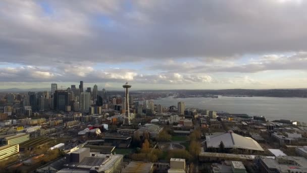 Panoramę Queen Anne Hill Seattle Washington Centrum Miasta — Wideo stockowe