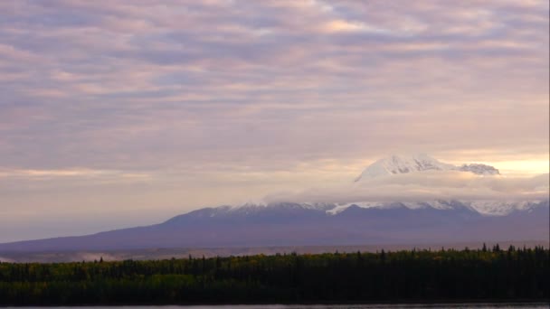 Clouds Move Mountains Wrangell Elias Preserve — Stock Video