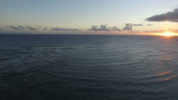 Oceano Pacífico Por Sol 180 Pan Diamond Head Farol Oahu — Vídeo de Stock