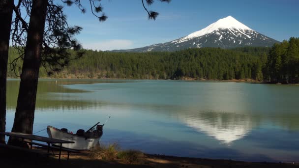 Reflejo Relajante Willow Lake Mcloughlin Oregon State Nature — Vídeos de Stock