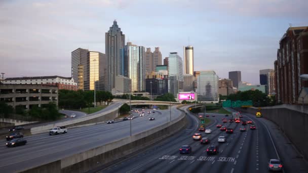 Interstate Highway Södergående Körfält Atlanta Urban Metropol — Stockvideo