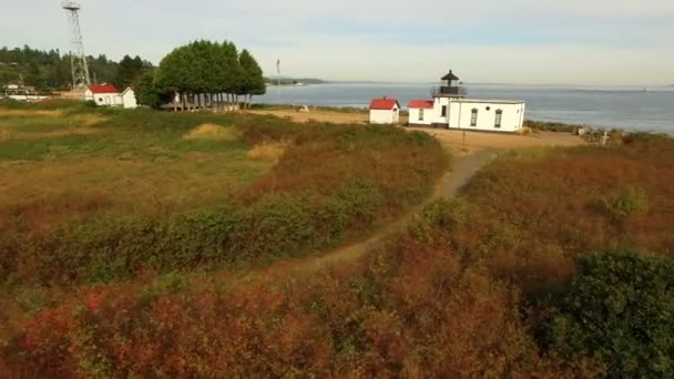 Point Point Lighthouse Guard Station Puget Sound Washington State — Stock Video