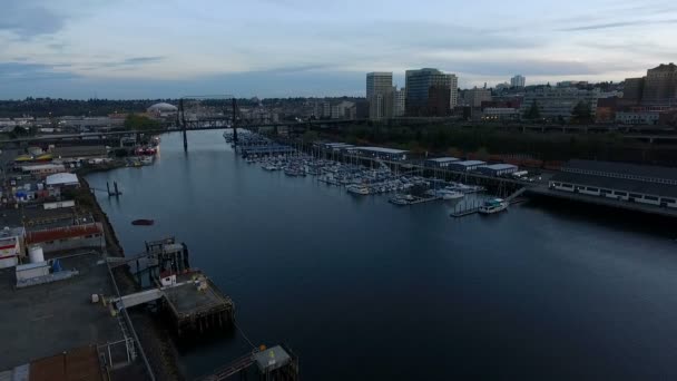 Downtown Tacoma Washington Urban City Skyline Transporte Por Carretera — Vídeos de Stock