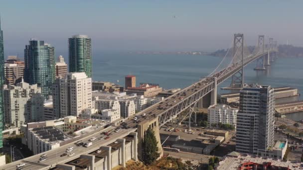 South San Francisco Buildings Bay Bridge California — Stock Video