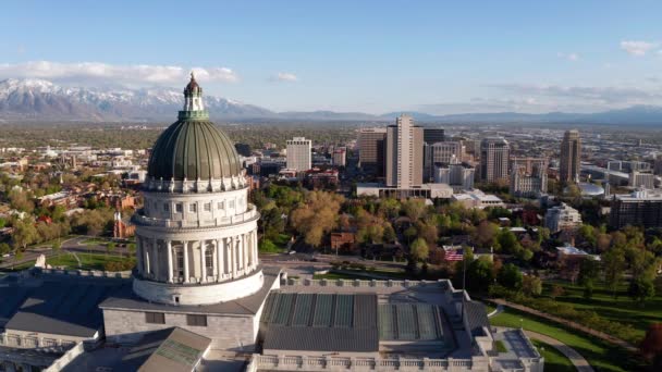 Komposisi Horisontal Negara Bangunan Ibukota Salt Lake City — Stok Video