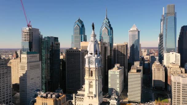 Высокие Здания Центре Города Филадельфии Штат Пенсильвания — стоковое видео