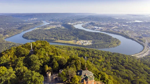 Vista de Chattanooga y el río Tennessee desde Lookout Mountain — Foto de Stock