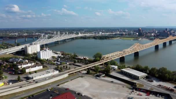 Clarksville Indiana Vanuit Lucht Perspectief Ohio River — Stockvideo