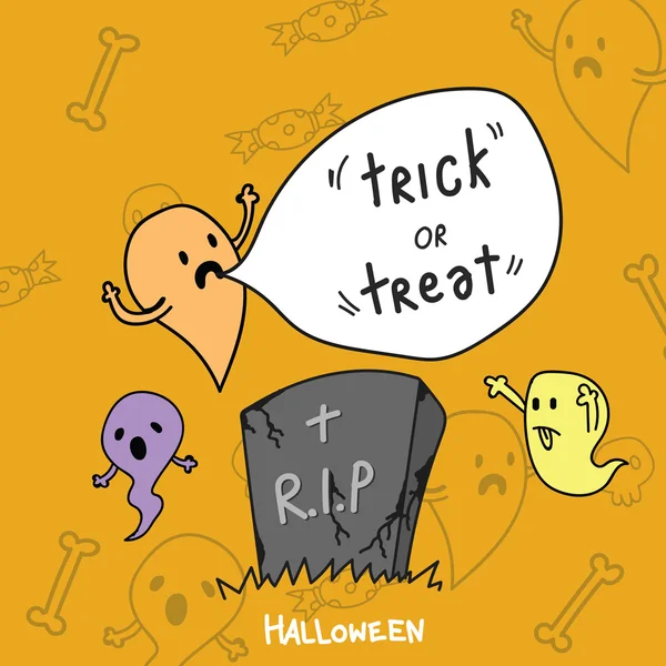 Trick or Treat, Halloween collection, Illustrator tecknad isolerade — Stock vektor