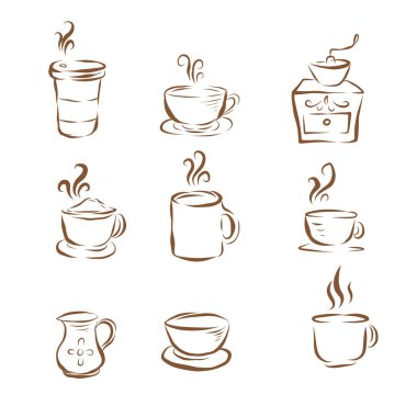Coffee icon handrawn style, isolated with high resolution clipart