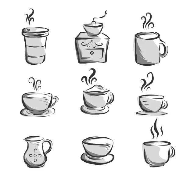 咖啡图标 handrawn 样式，孤立与高分辨率 — 图库矢量图片