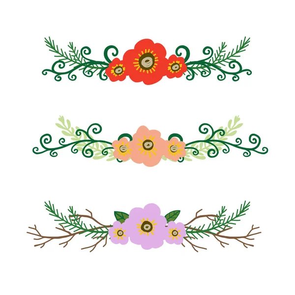 빈티지 메리 크리스마스와 해피 뉴가 어 꽃의 컬렉션입니다. 겨울 로맨틱 꽃, 열매의 세련 된 그림 인사말 leafs, 좋은 카드 또는 포스터에 대 한 — 스톡 벡터