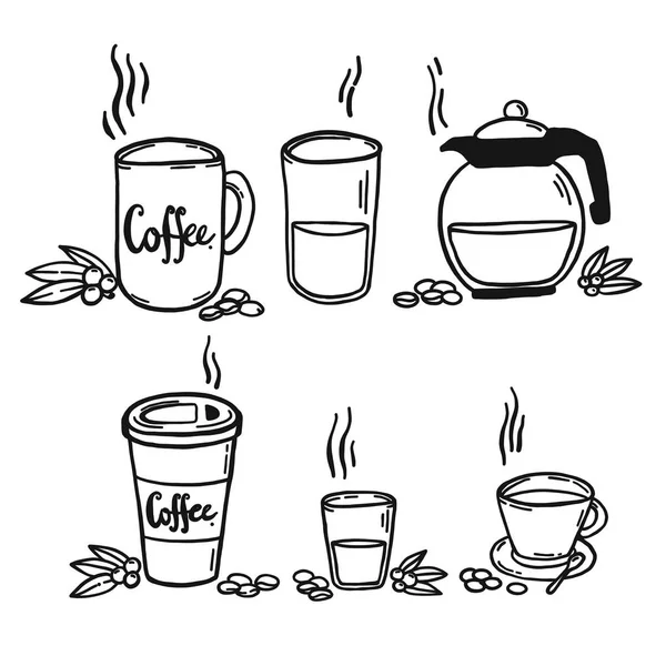 Elementos de café, coleção de café, ilustração isolada de alta resolução —  Vetores de Stock