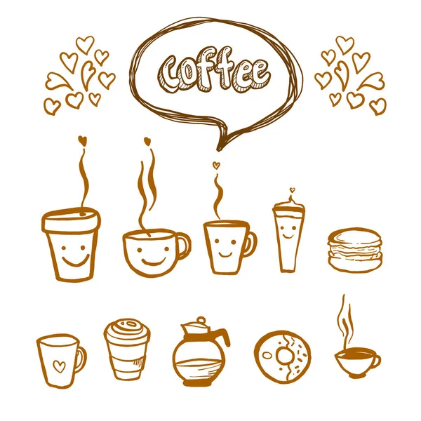 Elementos de café, coleção de café, ilustração isolada de alta resolução —  Vetores de Stock