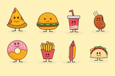 şirin lokanta karakter vektör çizim