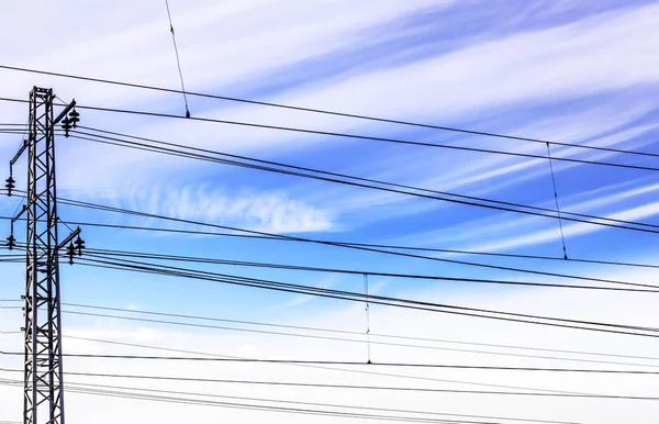 Wire on blue sky background — Stock Photo, Image