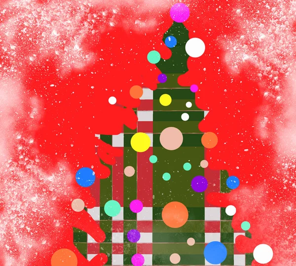 Směšná vánoční strom v obrázku — Stock fotografie