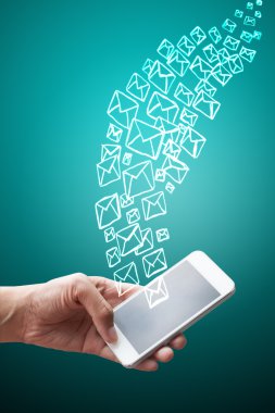 Mobil akıllı telefon, iletişim kavramı kullanarak iş adamı