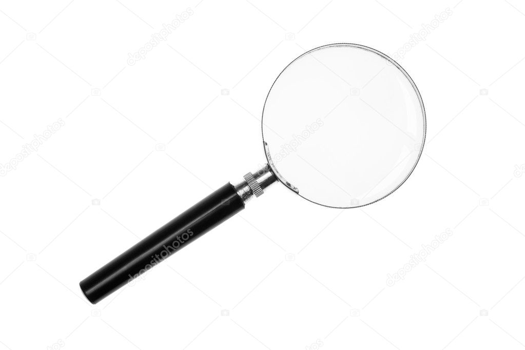 Magnifying glass on white