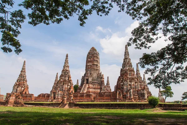 Wat chaiwatthanaram in ayutthaya, öffentlicher Tempel in Thailand — Stockfoto