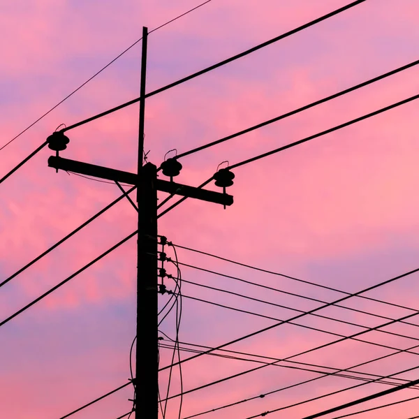 Electricity Pylon at dawn — Stock Photo, Image