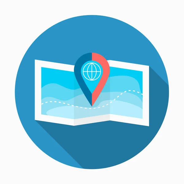 Mapa del mar con pin — Vector de stock