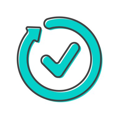 thick sign with rounded arrow icon flat vector