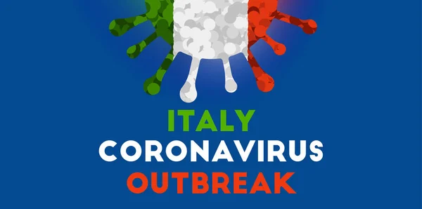 Coronavirus Italia wabah vektor ilustrasi - Stok Vektor