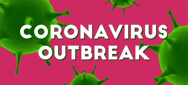 Mensaje sobre el brote del Coronavirus. Células virus vector fondo. ncov-19 covid-19 — Vector de stock