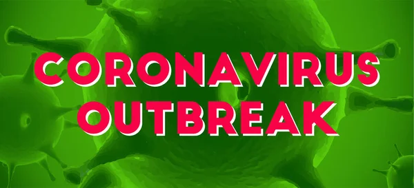 Coronavirus outbreak message. Virus cells vector background. ncov-19 covid-19 — Stock Vector