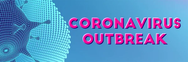 Koronawirus futurystyczny świecący wektor 3d komórka siatki Wektor Stockowy