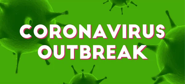 Mensaje sobre el brote del Coronavirus. Células virus vector fondo. ncov-19 covid-19 — Vector de stock