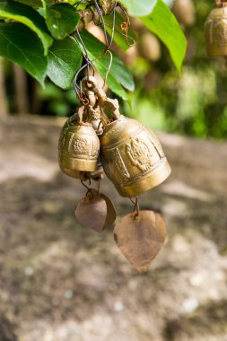 Phuket Island, Tayland Budizm tapınağında geleneği Asya çan. Ünlü Big Buddha dilek çan