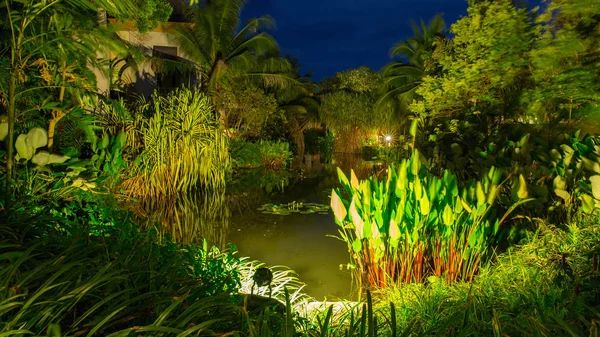 Tropical spa resort in Phuket, Thailand - travel and tourism. Beautiful landscape in area of hotel — Stock Photo, Image