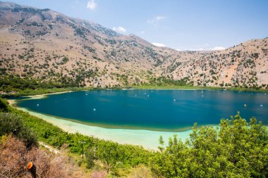 sahil köyü kavros Girit Adası, Yunanistan'ın. büyülü turkuaz suları, lagün. arka plan seyahat