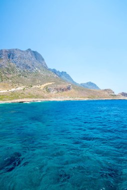 balos plaj. gramvousa Island, Girit greece.magical turkuaz suları, lagünler, saf beyaz kum plajları göster.